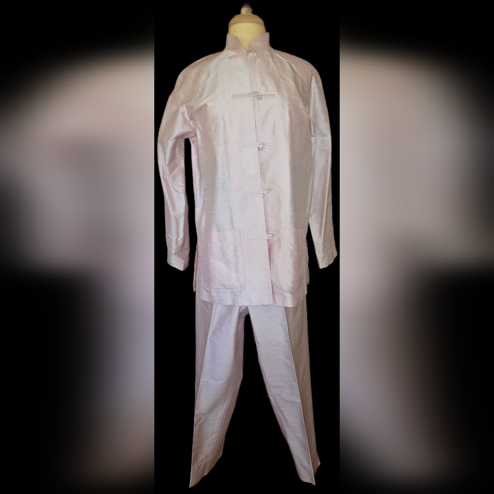 Neiman Marcus 2 Pc Pink Silk Pajama Set Sz 10